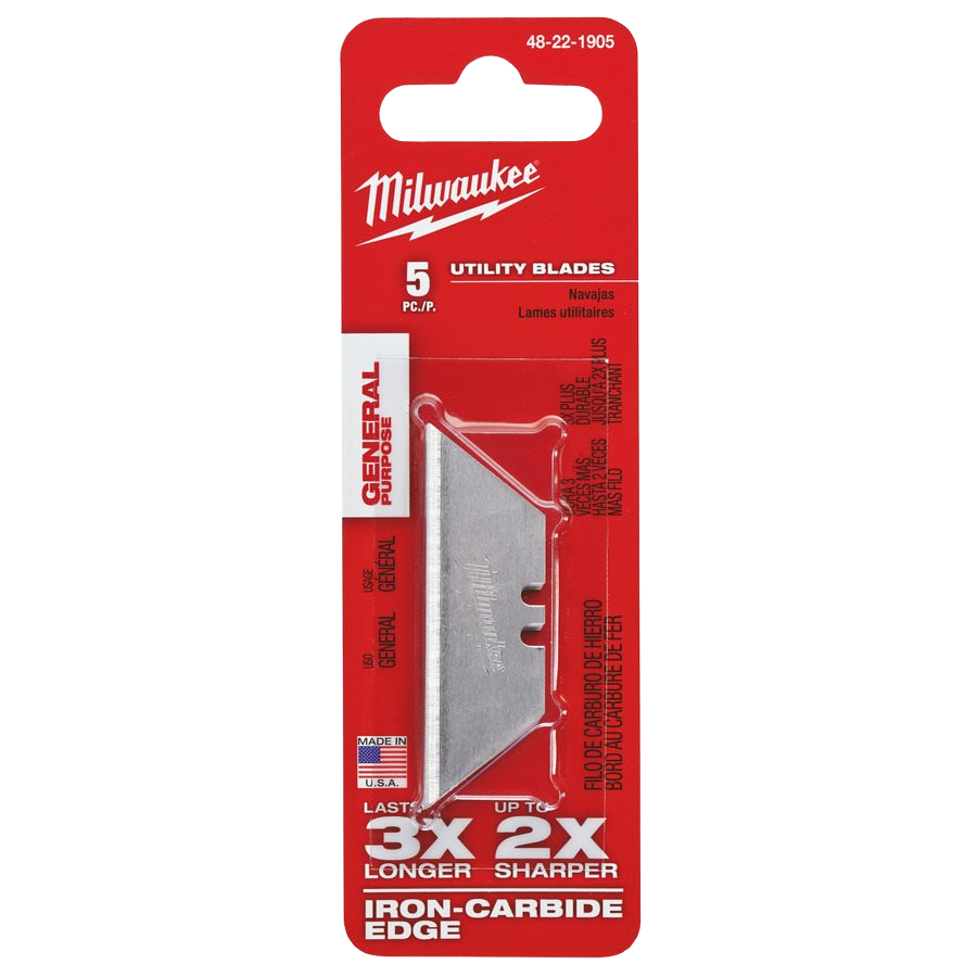 Лезвия для ножа трапеция Milwaukee 25 шт (5уп по 5 шт) 48221905 — фото 1