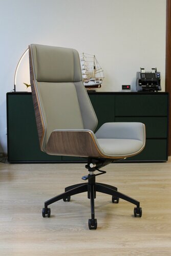 Изображение товара Shark Patio кресло руководителя (цвет: серый, натуральная кожа )