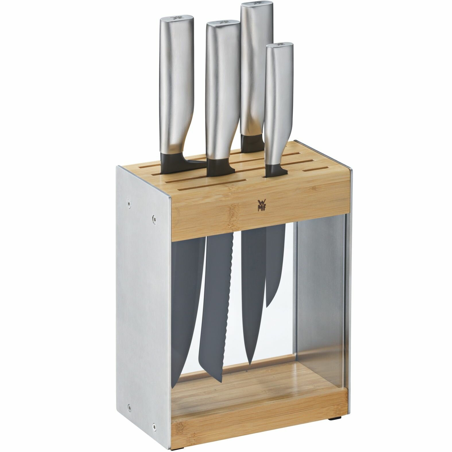 Набор ножей с подставкой WMF Ultimate Black, 4 ножа из нержавеющей стали, Германия