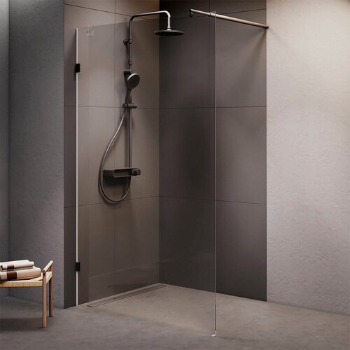 Изображение товара Душевая перегородка AM.PM X-Joy, 120x195, стекло прозрачное, фурнитура черный