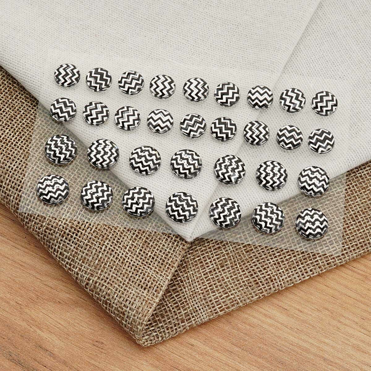 Стразы самоклеящиеся для творчества 'зигзаг', Айрис, черно-белые, 28 шт — фото 1