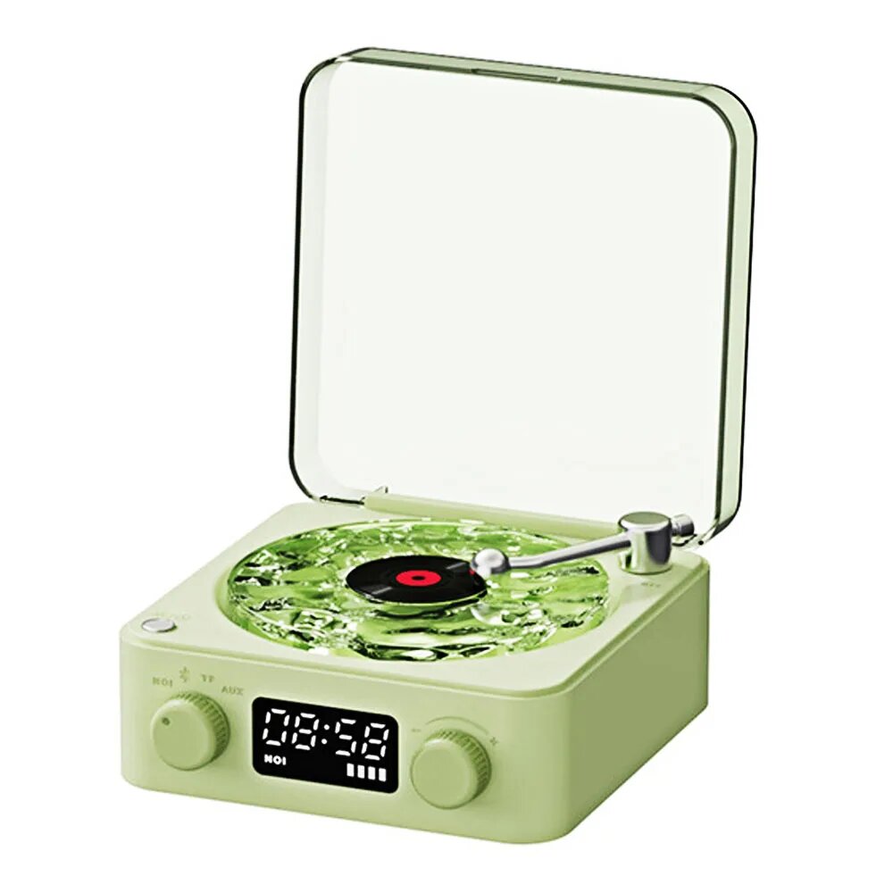 Zoeydam мини ретро Bluetooth динамик с подсветкой RGB, Green