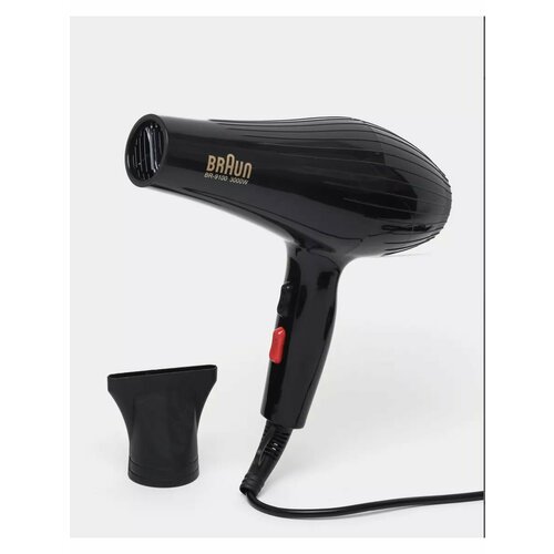 Фен для волос профессиональный с диффузором BR-9300 фен с насадками фен для волос 3 в 1 выпрямитель для волос черный 1236₽