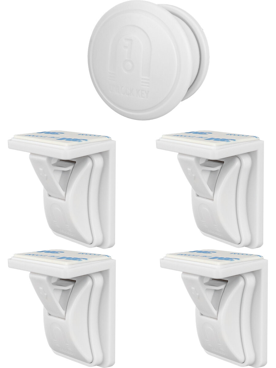 Магнитный замок блокиратор (4+1 ШТ В наборе) (Арт. ЗА-9517)