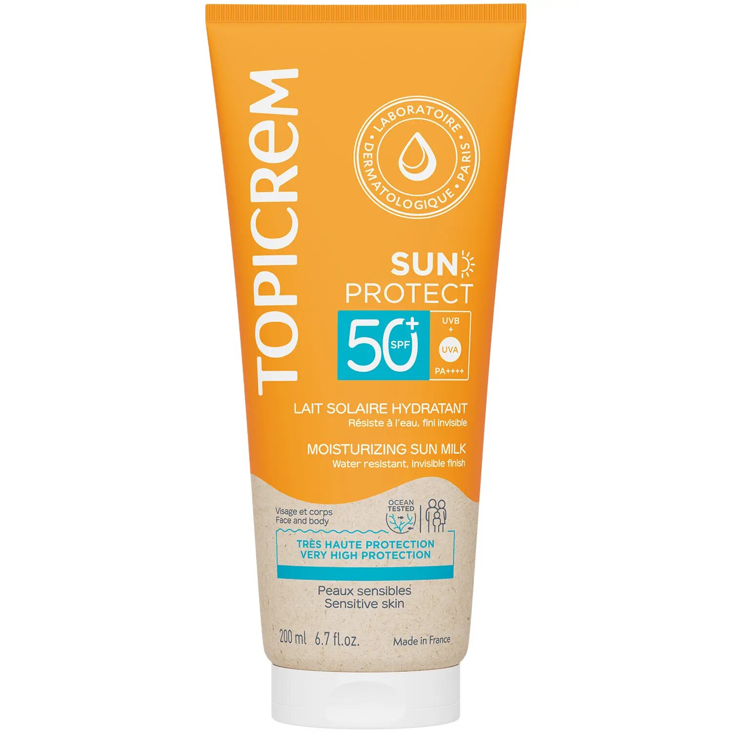 Topicrem Увлажняющее солнцезащитное молочко для тела SPF50 200 мл