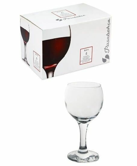 Набор бокалов Pasabahce "Bistro", для красного вина и воды, стекло, 225 мл, 6 штук — фото 1