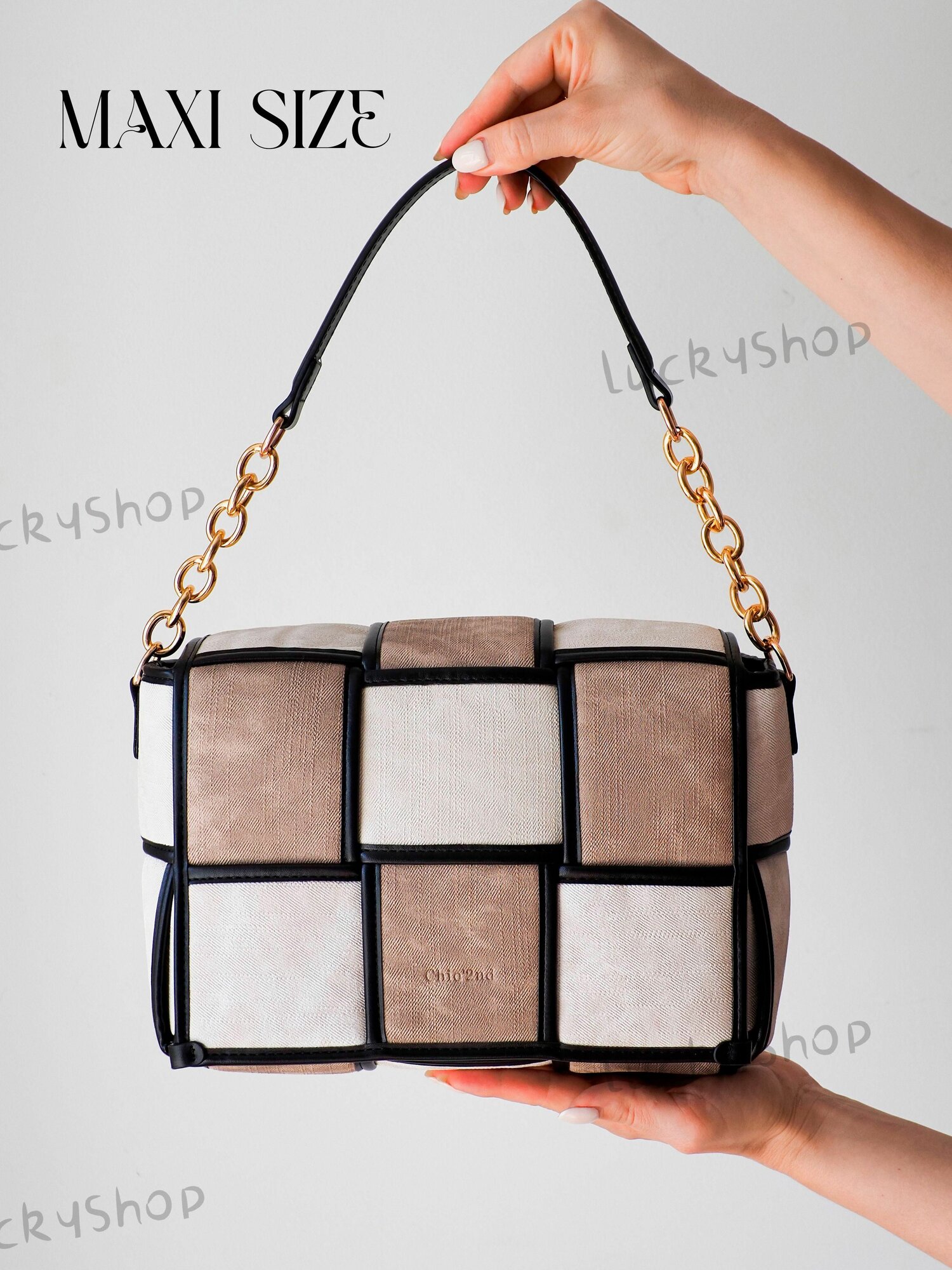 Сумка кросс боди Bloom of life  черный бежевый