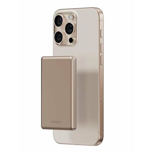 Ульратонкий внешний аккумулятор Magsafe EnergEA Alupac Mini 5K, 5000Mah - золото (Gold)
