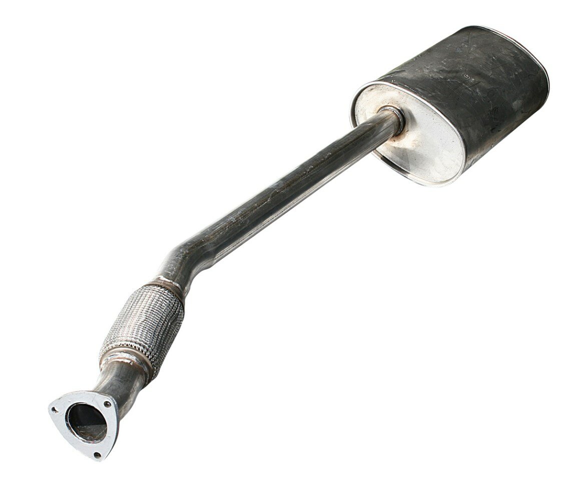 Глушитель уаз-3163 дв. змз-409 евро-2, 3 с гофрой нержавеющая сталь