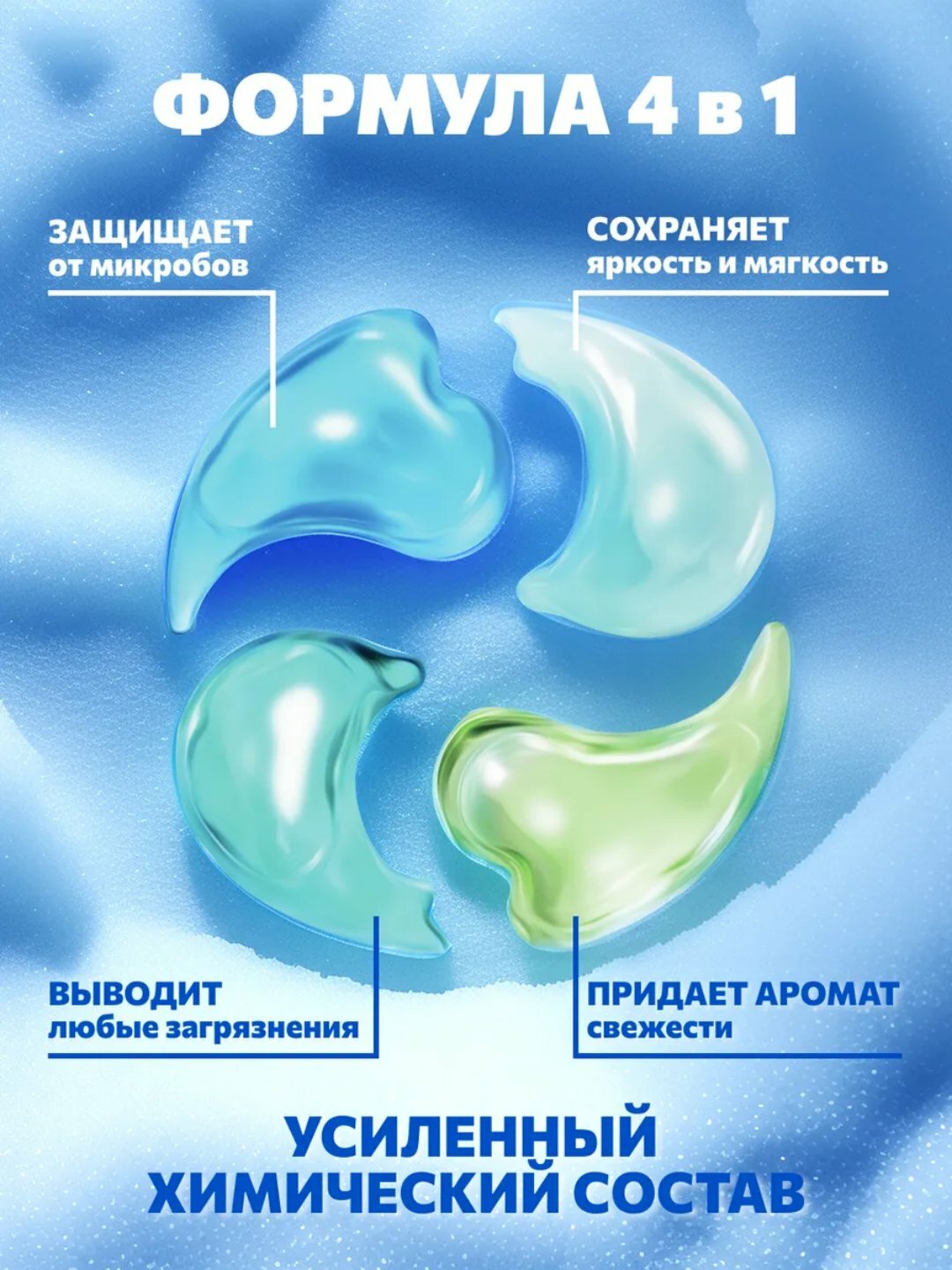 Капсулы для стирки, кондиционер и отбеливатель PURELETTE, 52 штуки — фото 1