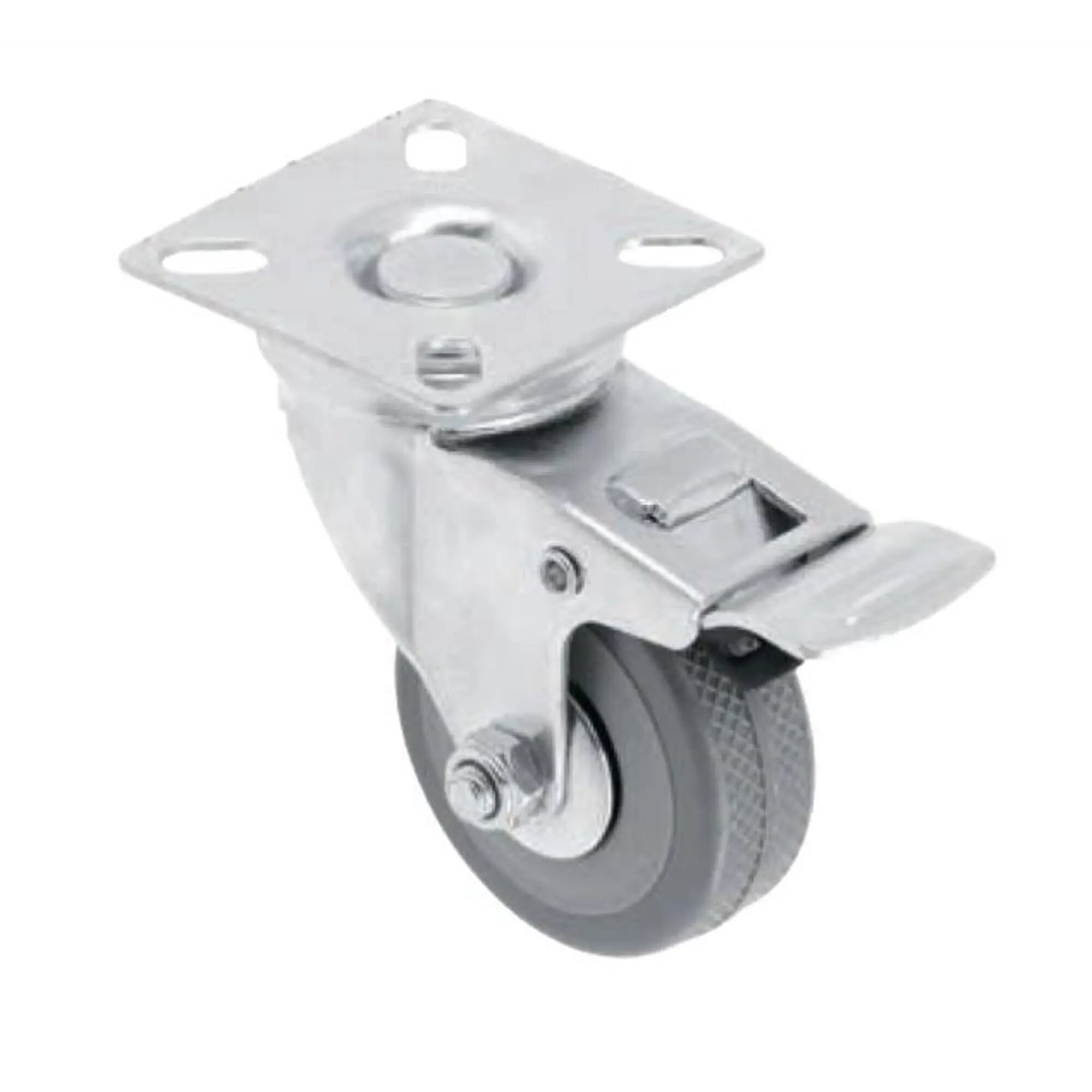 Колесо поворотное с тормозом 60 мм до 50 кг цвет серый