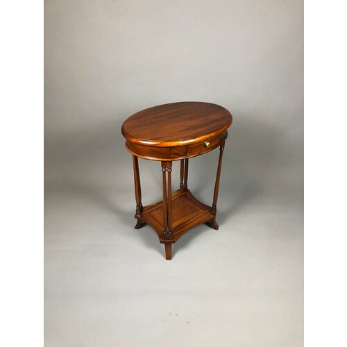 фото Стол приставной, овальный, с ящиком domkorleone из красного дерева (mahogany wood), цвет орех naa (светло-коричневый) дом корлеоне