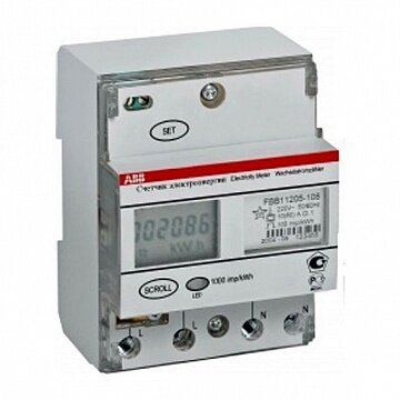 Счетчик FBU-11205 1Ф многотариф. 80/10 Т2 D 220В DELTAsingle ЖК 2CMA139408R1000