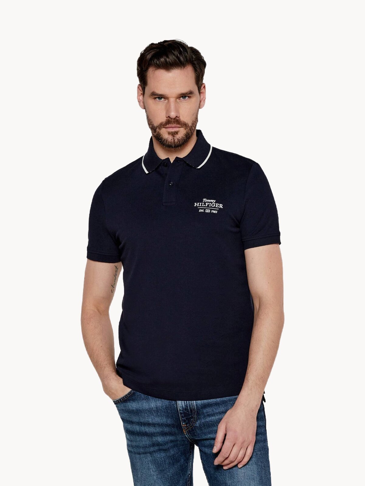 Поло TOMMY HILFIGER, размер L, темно-синий