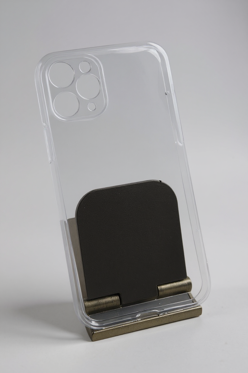 Чехол бесцветный, для Iphone 11 pro, силикон, прозрачный, противоударный — фото 1