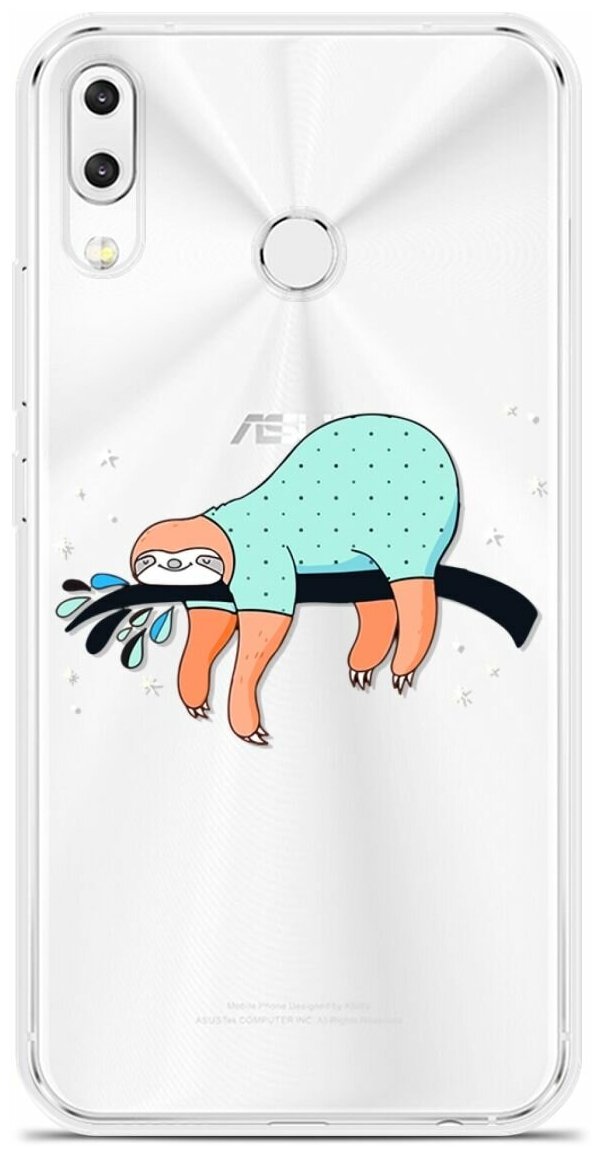 Силиконовый чехол на ASUS ZenFone 5 (ZE620KL) Ленивец спит / для асус Зенфон 5 ЗЕ620КЛ