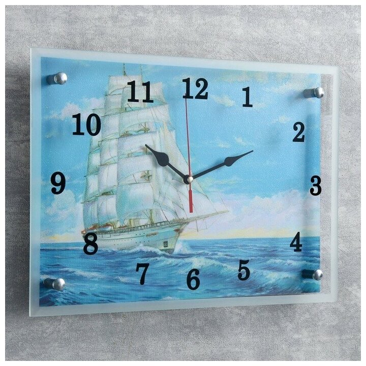 Часы настенные, серия: Море, "Корабль", 25х35 см 1273474