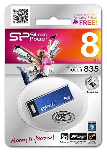 USB накопитель 8 GB Silicon Power Touch 835 Blue