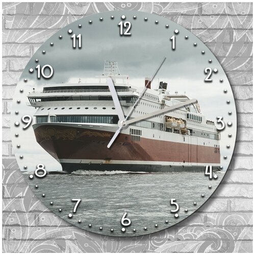 Настенные часы УФ пейзаж (корабль, ship, море, океан, вода, плавание, путешествия, красивый пейзаж) - 2120