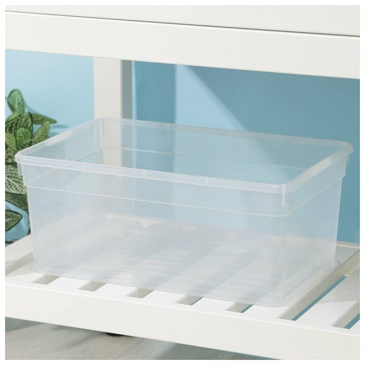 Пластиковый короб для хранения, 52×30×11,5 см, цвет прозрачный - фотография № 6