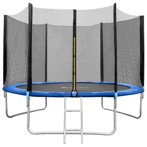 Каркасный батут FUNFIT 374 см. 12 ft с защитной сеткой и лестницей батут детский каркасный с защитной сеткой для дачи, батут для прыжков , для взрослых и детей