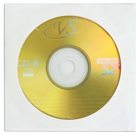 Диск CD-R VS, 700 Mb, 52х, бумажный конверт (цена за 1 ед. товара)