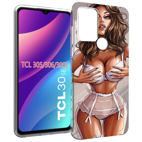 чехол mypads девушка в бежевом фоне для tcl 30se tcl 305 tcl 306 tcl 30e задняя панель накладка бампер Чехол MyPads Девушка-в-кружевном для TCL 30SE / TCL 305 / TCL 306 / TCL 30E задняя-панель-накладка-бампер