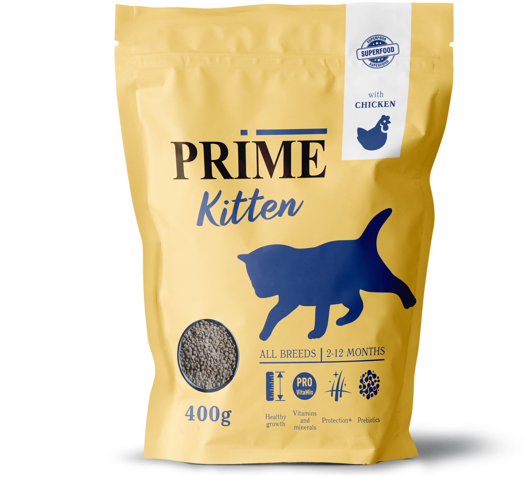 Сухой корм для котят Prime Kitten, курица 400 гр