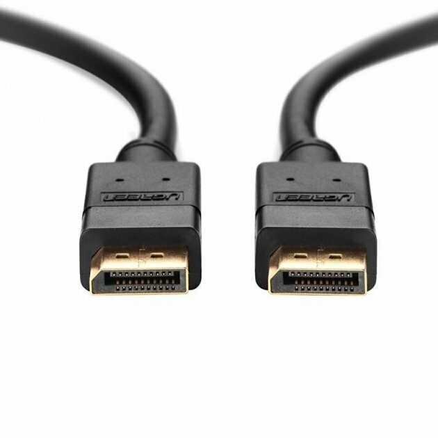 Кабель UGREEN DP102 10211, DisplayPort 1.2 (M) to DisplayPort 1.2 (M), 4K@60Hz; 2K@144Hz, силиконовый, круглый, 2m, Black