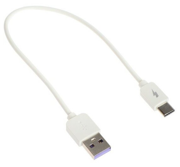 Кабель Exployd EX-K-1392, Type-C - USB, 2.4 А, 0.25 м, силиконовая оплетка, белый