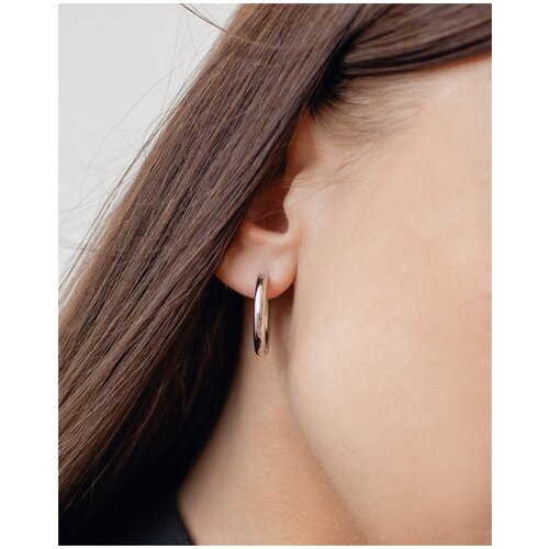 Серьги конго JIWA, размер 20 мм, серебряный, белый