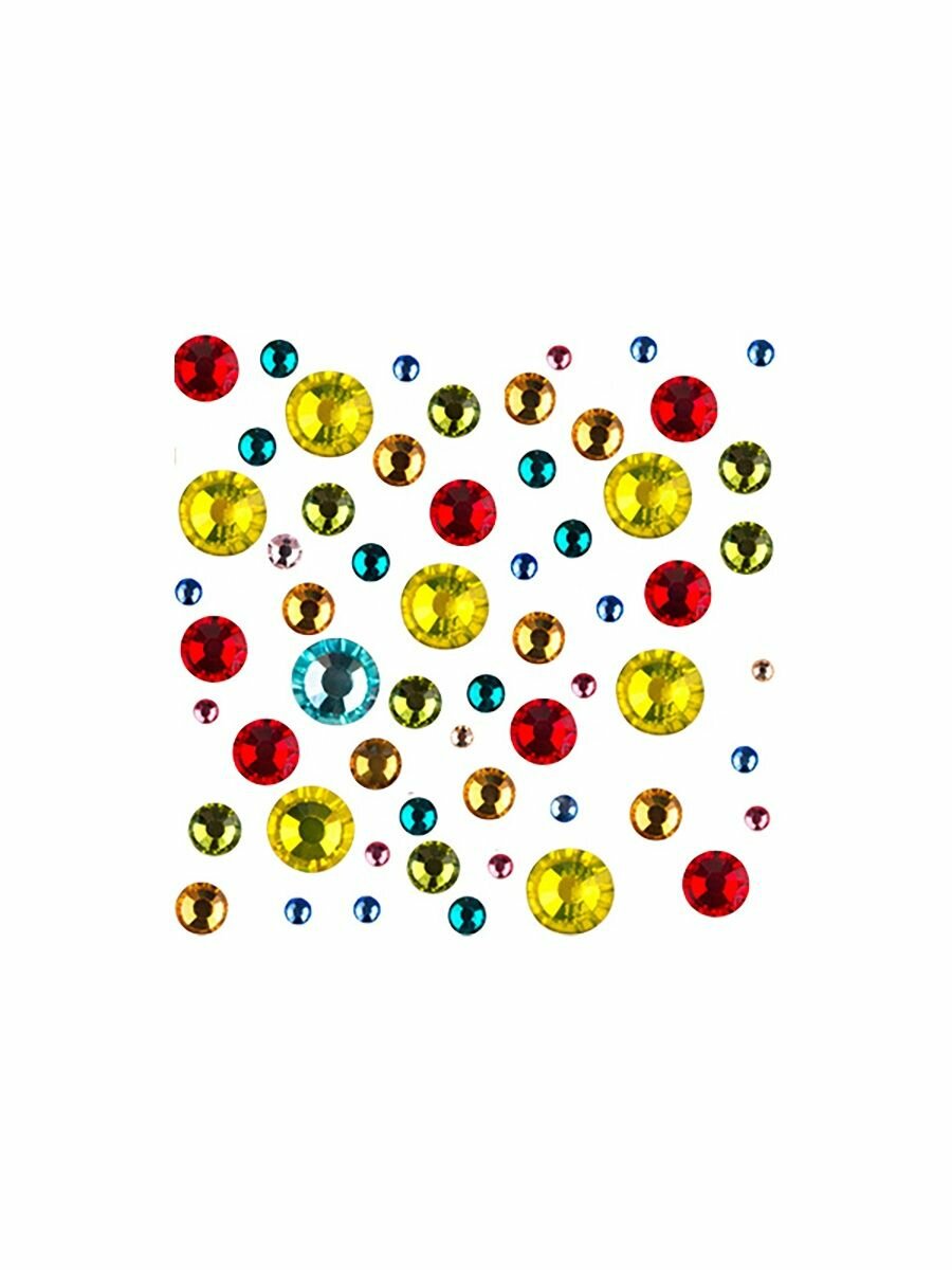 Стразы стеклянные с гранями Микс цветов и размеров в баночке, 03 Микс №3, IRISK, Д015-12