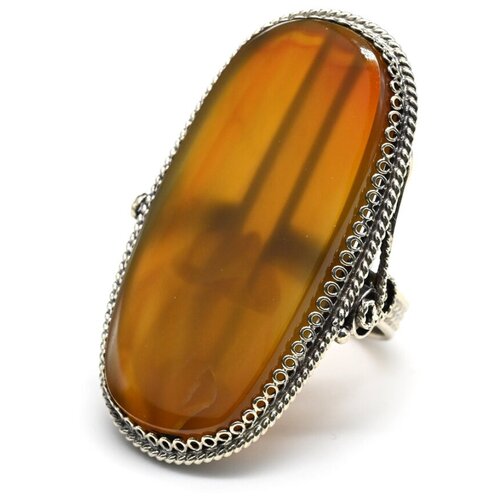 Кольцо, сердолик, размер 18.5, оранжевый кольцо hrustalek сердолик размер 22 оранжевый