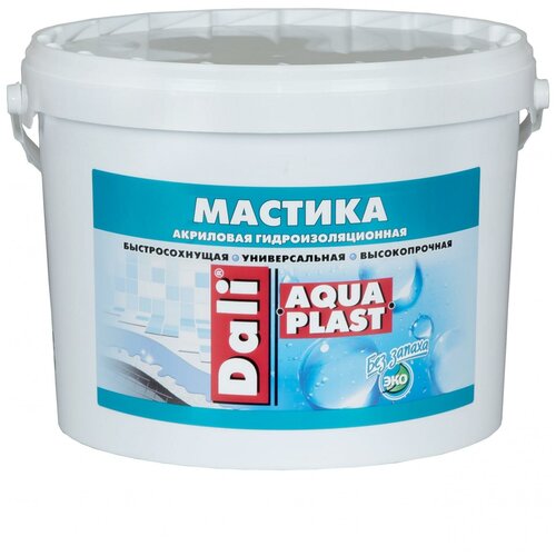 Мастика гидроизоляционная Dali Aquaplast, универсальная, акриловая, 9 л