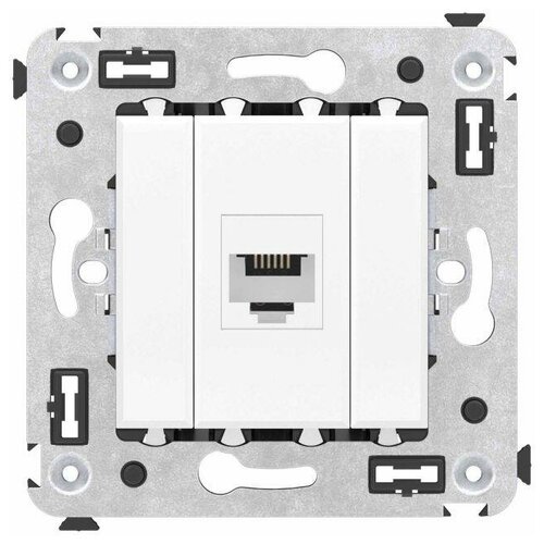 (1 шт.) Телефонная розетка RJ-12 без шторки в стену одинарная, Avanti, Белое облако розетка телефонная rj 12 dkc avanti 4400314