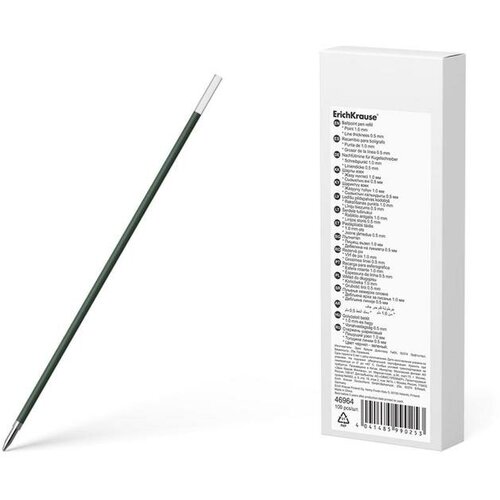 Стержень шариковый 1,0 мм, среднее письмо, , для ручек R-301 Stick, 140 мм, чернила зелeные 100 шт