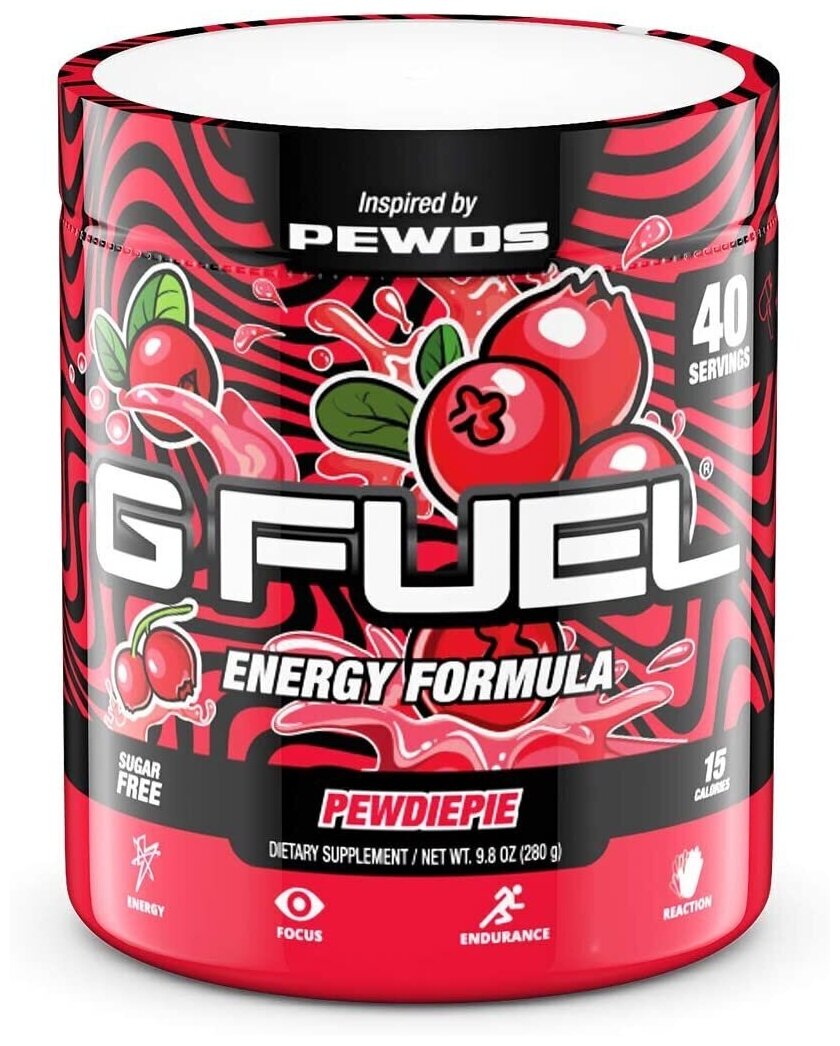 Подробные характеристики Сухой энергетик GFUEL PEWDIEPIE, 40 порций, 280 г....