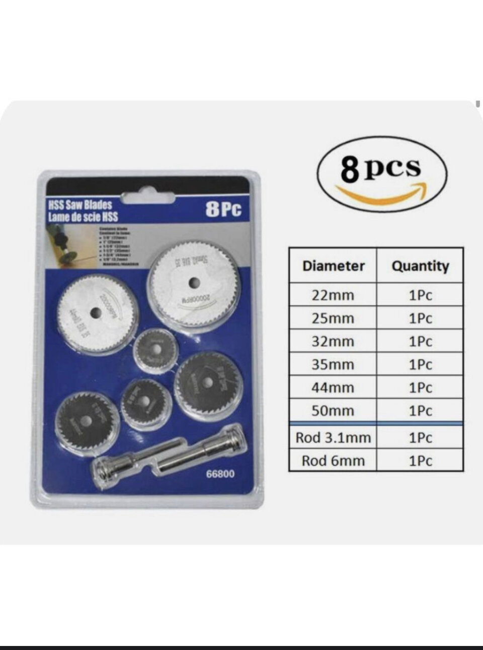 фото Набор кругов отрезных для граверов и бормашин, 6 насадок и адаптер / диск пильный, 6 штук
