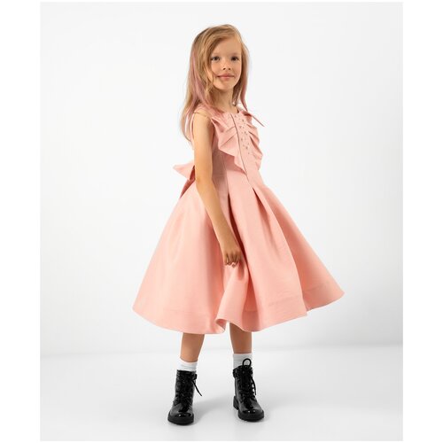 Платье из плотного сатина с пышной юбкой розовое Gulliver, размер 110, модель 222GPGMC2508