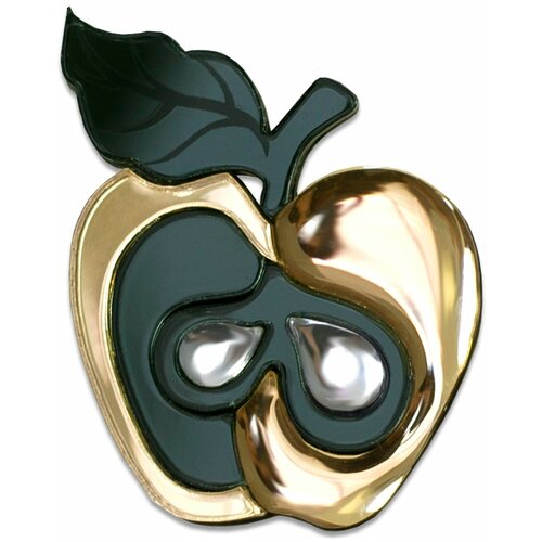 Брошь ORGALICA, черный, золотой