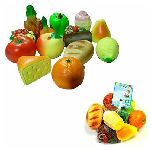 фото Набор резиновых игрушек продуктовая корзина си-387 игрушки