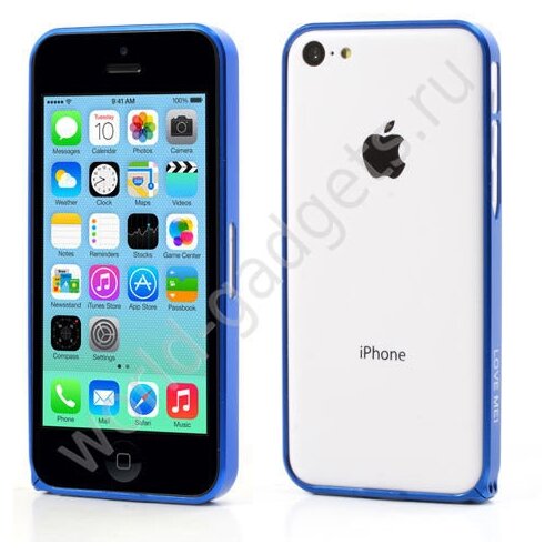 Металлический бампер LOVE MEI для iPhone 5C (синий)
