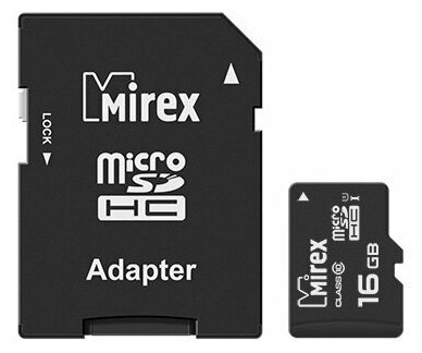 Карта памяти 16GB Mirex 13613-ADSUHS16 microSDHC Class 10 UHS-I (SD адаптер)