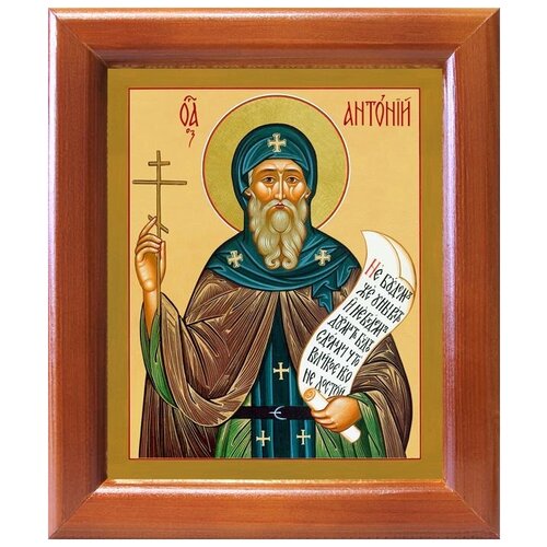 Преподобный Антоний Великий, Египетский, икона в рамке 12,5*14,5 см