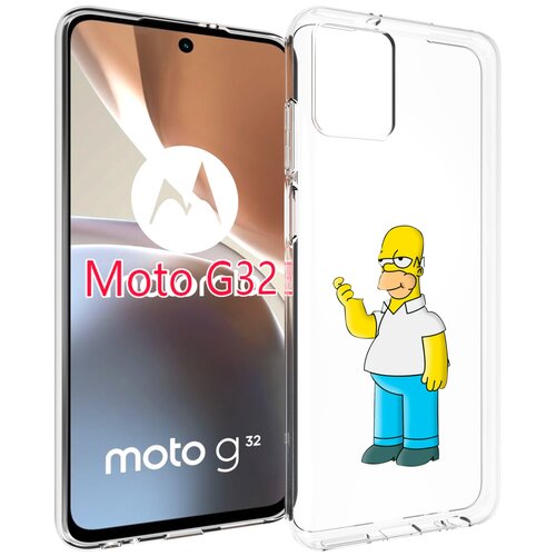 Чехол MyPads гомер-симпсон для Motorola Moto G32 задняя-панель-накладка-бампер