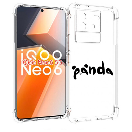 Чехол MyPads панда надпись для Vivo iQoo Neo 6 5G задняя-панель-накладка-бампер чехол mypads панда портрет для vivo iqoo neo 6 5g задняя панель накладка бампер