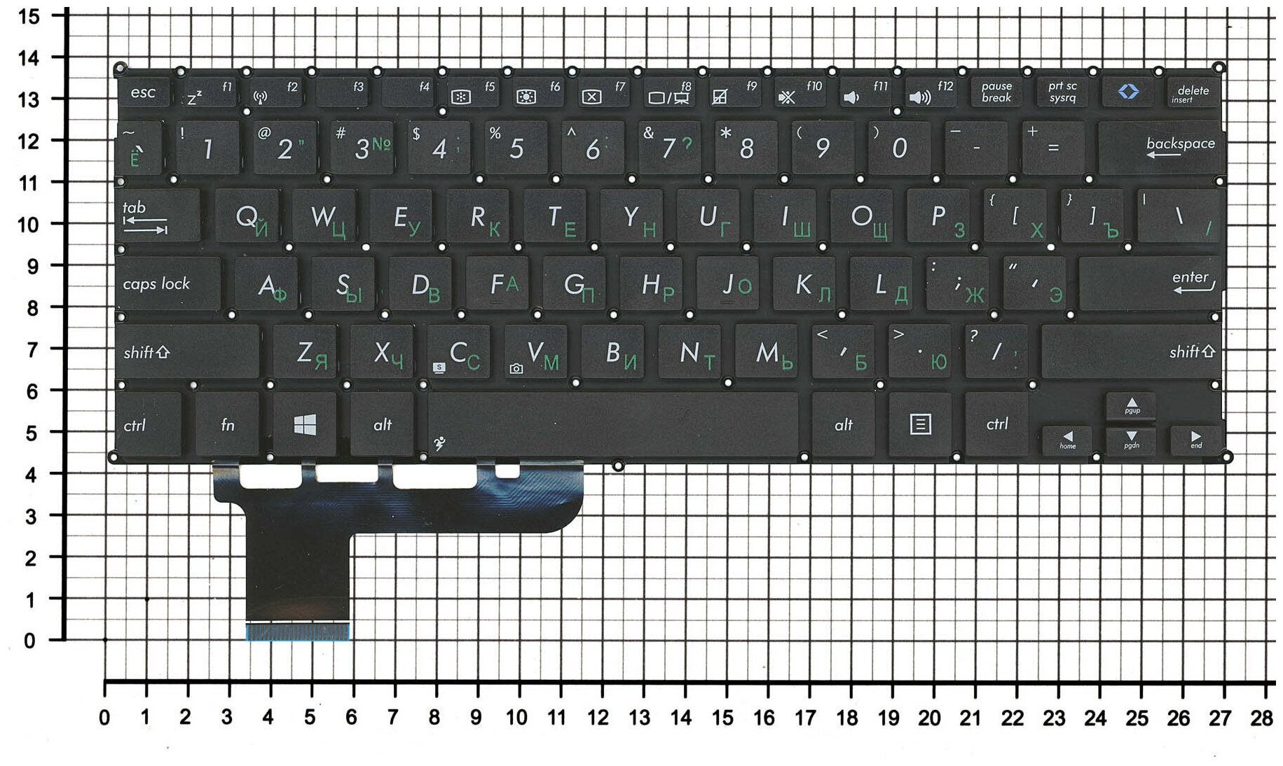 Клавиатура для ноутбука Asus S200E русская черная