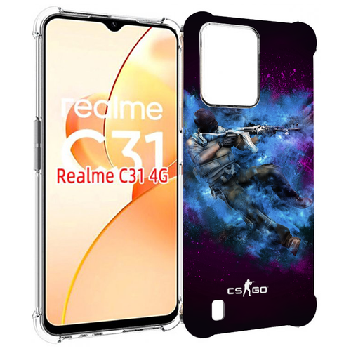 Чехол MyPads CS-go-террорист для OPPO Realme C31 задняя-панель-накладка-бампер