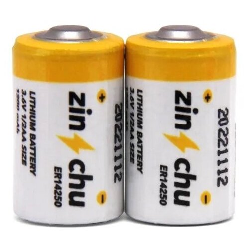 Батарейка литиевая "Zinchu", тип ER14250, 3.6В, 2 шт.