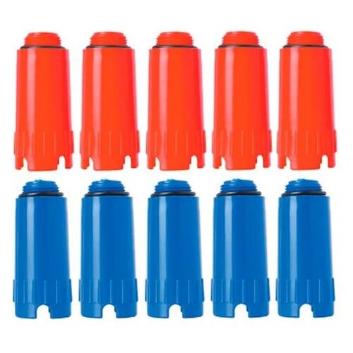 комплект заглушек для водорозеток длинных 1 2 прогреем напорные тестовые наружные пробки с прокладкой набор из 50 синих фитингов Заглушка для опрессовки тестовая красная / синяя по 5шт Capricorn